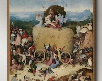 Hieronymus Bosch, The Haywain, (c. 1485-1490),  museum-quality 250gsm matte paper giclée print /art canvas / unframed / framed.