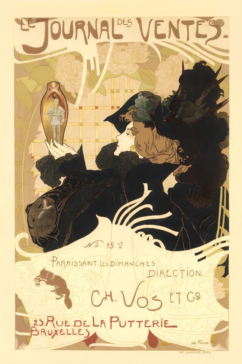 12 postales vintage de la Belle Époque francesa: un conjunto de 12 mini impresiones individuales del tamaño de una postal, de reproducciones artísticas de finales del siglo XIX y principios del XX. imagen 12
