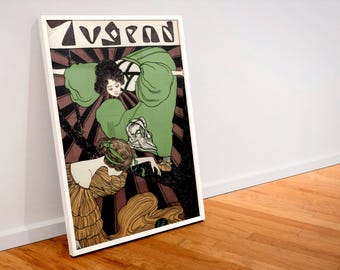 Vintage Art Nouveau print (026) 19th c German Jugendstil, museum-quality 250gsm matte paper giclée print /art canvas / unframed / framed.