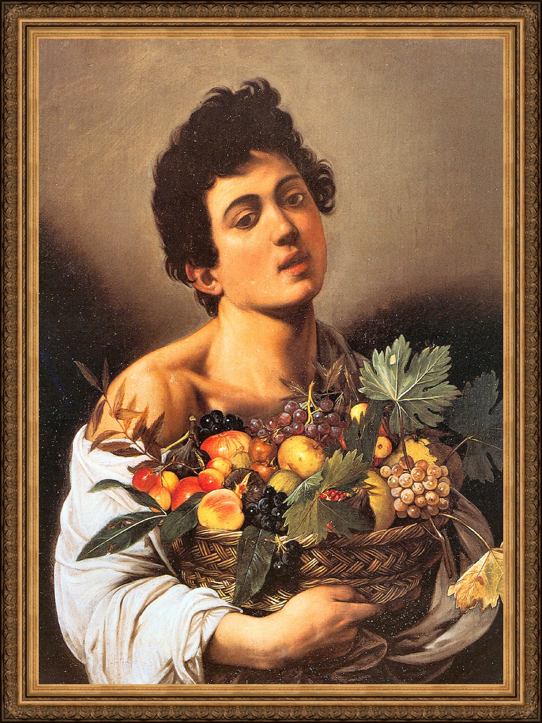 カラヴァッジョ「果物籠」【フレームサイズ 52.5×41cm】 カラヴァッジョ「果物籠」【フレームサイズ 52.5×41cm】