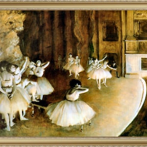 Edgar Degas, Ballet Rehearsal on Stage, 1874 - A4 / A3 reproduction fine art print. Heavyweight paper, archival inks