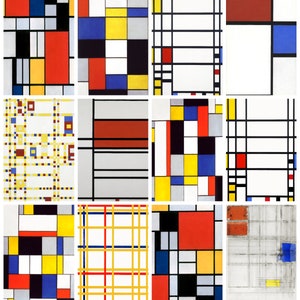 12 cartoline di Piet Mondrian I – un set di 12 mini-stampe artistiche riprodotte in formato cartolina – cartoncino fotografico opaco da 300 gsm di qualità premium