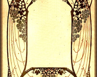 Vintage Art Nouveau print (#034) - a rare late 19th c German Jugendstil art print. A4 / A3 Heavyweight art paper, pigment archival inks