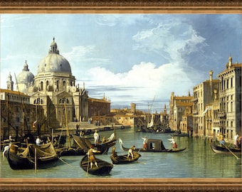 Canaletto, Grand Canal, Venice, 1730- A4 / A3 reproduction fine art print. Heavyweight textured art paper, archival inks