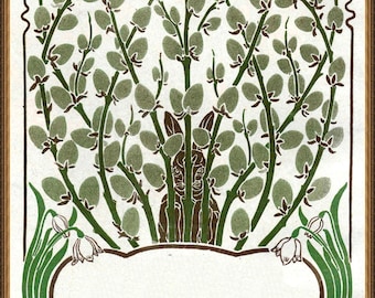 Vintage Art Nouveau print (#033) - a rare late 19th c German Jugendstil art print. A4 / A3 Heavyweight art paper, pigment archival inks