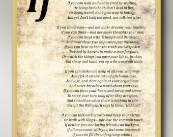 IF Poem Art Print IF Poem by Rudyard Kipling Art Print IF Poster If Poem Poster If Poem Print If Poem Wall Art If you can If by Kipling Poem