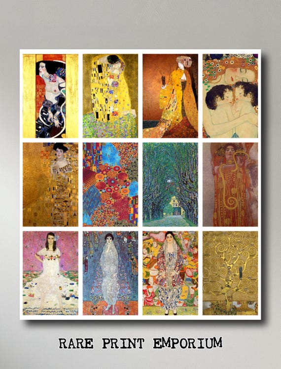 12 X Gustav Klimt Postcards – a Set of 12 Reproduction Art