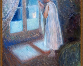 Edvard Munch, The Girl by the Window, A4 / A3 / A2 / A1 / A0  Premium Matte Fine Art Poster Wall Art Gift, Bird art, Unframed/Framed