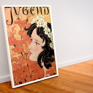 Vintage Art Nouveau print (023) 19th c German Jugendstil, museum-quality 250gsm matte paper giclée print /art canvas / unframed / framed.