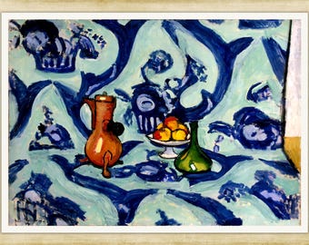 Henri Matisse, Still Life with Blue Tablecloth, 1909, A4 / A3 reproduction fine art print. Heavyweight matte art paper, archival inks