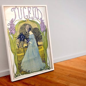 Vintage Art Nouveau print (031) 19th c German Jugendstil, museum-quality 250gsm matte paper giclée print /art canvas / unframed / framed.