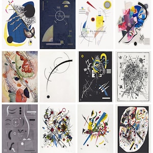 12 cartoline di Wassily Kandinsky (serie 4) – un set di 12 cartoline artistiche riprodotte – cartoncino fotografico opaco di qualità premium da 300 gsm