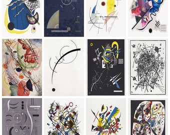 12 x Wassily Kandinsky postcards (series 4) – a set of 12 reproduction art postcards - 300gsm premium-quality matte photo card