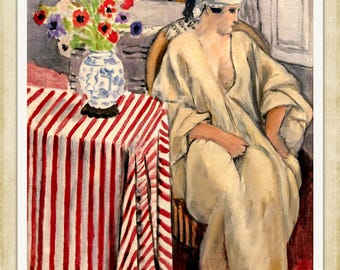 Henri Matisse, Meditation after the Bath, 1920, A4 / A3 reproduction fine art print. A4 / A3 heavyweight matte art paper, archival inks