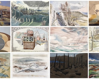 12 x Paul Nash postcards – a set of 12 reproduction art postcard-sized mini-prints -  premium-quality 300gsm matte photo card