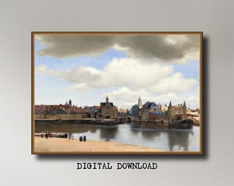 Johannes Vermeer, View of Delft (ca. 1660–1661)  INSTANT DOWNLOAD ultra-hi-res XL 300dpi print-ready digital files in 5 ratios
