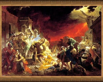 Karl Bryullov, The Last Day of Pompeii, c.1830,  A4 / A3 reproduction fine art print. Heavyweight textured art paper, archival inks