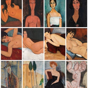 12 x Modigliani postcards – a set of 12 reproduction art postcard-sized mini-prints - 300gsm premium-quality matte photo card