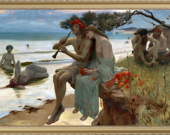 Rupert Bunny, Pastoral, 1893 - A4 / A3 reproduction fine art print. Heavyweight paper / real art canvas