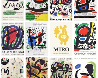 12 x Joan Miró exhibition poster postcards (#2) – a set of 12 reproduction art postcards -  premium-quality 300gsm matte photo card
