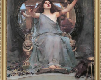 J. W. Waterhouse, Circe Offering the Cup to Odysseus, 19c, museum-quality 250gsm matte paper giclée print /art canvas / unframed / framed.