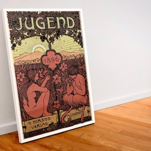 Vintage Art Nouveau print (032) 19th c German Jugendstil, museum-quality 250gsm matte paper giclée print /art canvas / unframed / framed.