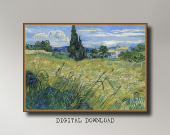 Vincent van Gogh, Green Wheat Field with Cypress (1889) INSTANT DOWNLOAD ultra-hi-res XL 300dpi print-ready digital files in 5 ratios
