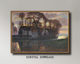 Piet Mondrian,Farm Near Duivendrecht, in the Evening (1917) ,  INSTANT DOWNLOAD ultra-hi-res XL 300dpi print-ready digital files in 5 ratios