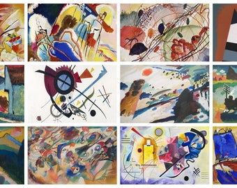 12 x Wassily Kandinsky postcards (series 1) – a set of 12 reproduction art postcards - 300gsm premium-quality matte photo card