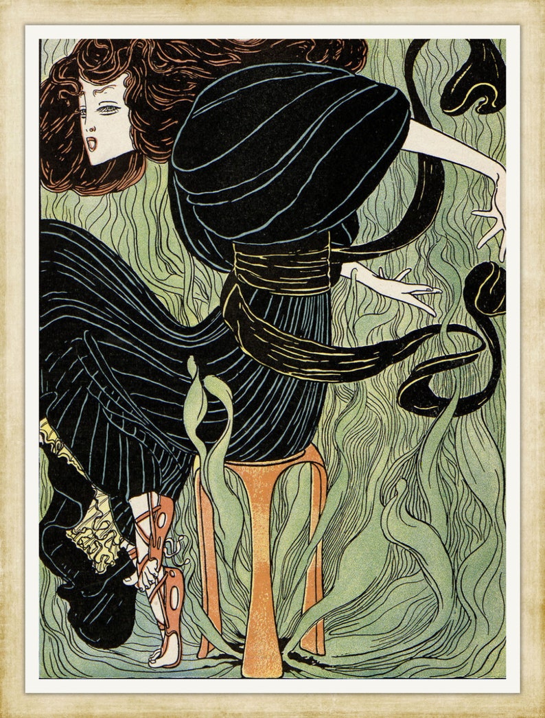 Vintage Art Nouveau Print 076 a Rare Late 19th Century Etsy UK