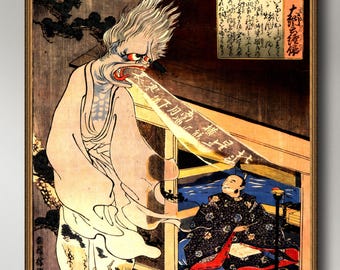 Utagawa Kuniyoshi, The Poet Dainagon Sees an Apparition, museum-quality 250gsm matte paper giclée print /art canvas / unframed / framed.