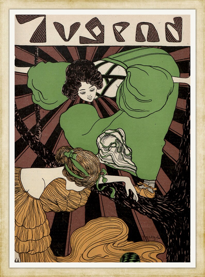 6 X A4 Vintage Art Nouveau Prints a Set of Six 1890s German Etsy UK