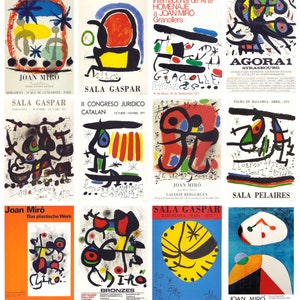 12 cartoline con poster della mostra di Joan Miró (n. 3) – un set di 12 cartoline artistiche riprodotte – cartoncino fotografico opaco da 300 gsm di qualità premium