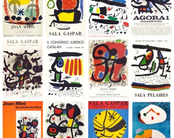 12 x Joan Miró exhibition poster postcards (#3) – a set of 12 reproduction art postcards -  premium-quality 300gsm matte photo card