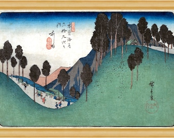 Utagawa Hiroshige, Ashida Station, 1836, 19th century Japanese woodblock print, A4 / A3 heavyweight art paper, archival inks