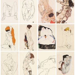 12 cartoline di Egon Schiele III – un set di 12 riproduzioni artistiche in formato cartolina in mini-stampe - carta fotografica opaca di qualità premium da 300 gsm
