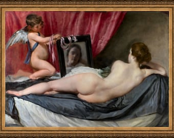 Diego Velázquez, Venus at her Mirror, 1647 -  A4 / A3 reproduction fine art print. Heavyweight textured art paper, archival inks