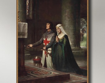 Edmund Blair-Leighton, The Dedication, 1908, museum-quality 250gsm matte paper giclée print /art canvas / unframed / framed