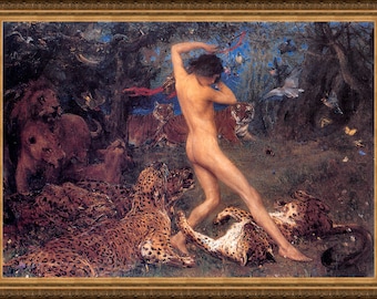 John Macallan Swan, Orpheus, 1896  - A4 / A3 reproduction fine art print. Heavyweight textured art paper