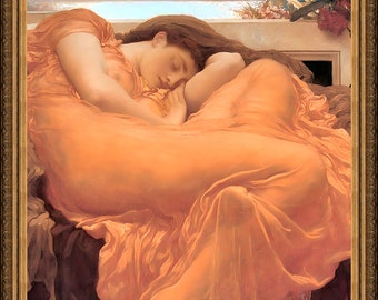 Frederick Leighton, Flaming June, 1895 - A4 / A3 reproduction fine art print. Heavyweight paper