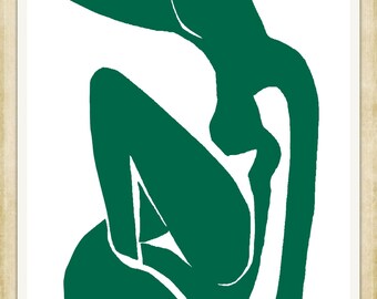 Henri Matisse, Blue Nude II (green variation), A4 / A3 reproduction fine art print. A4 / A3 heavyweight matte art paper, archival inks