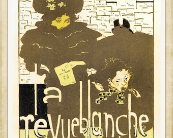 Pierre Bonnard, La revue blanche, 1894, Vintage Art Nouveau print, A4 / A3 Heavyweight art paper, pigment archival inks
