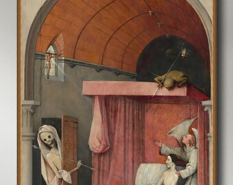 Hieronymus Bosch, Death and the Miser (c. 1485-1490),  museum-quality 250gsm matte paper giclée print /art canvas / unframed / framed.