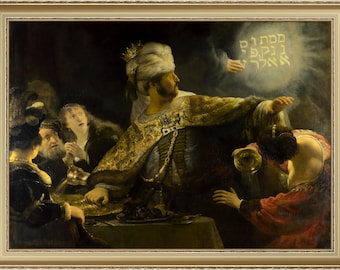 Belshazzar's Feast, Rembrandt, 1635 -  A4 / A3 reproduction fine art print. Heavyweight textured art paper, archival inks