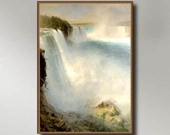Frederic Church, Niagara Falls from the American Side, 19c, museum-quality 250gsm matte paper giclée print /art canvas / unframed / framed.