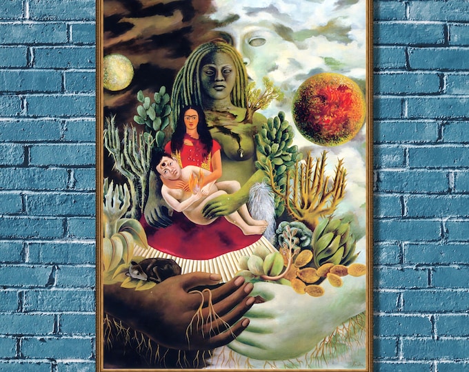 Featured listing image: Frida Kahlo, The Love Embrace of the Universe, 1949, museum-quality 250gsm matte paper giclée print /art canvas / unframed / framed