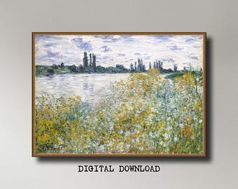 Claude Monet, Île aux Fleurs near Vétheuil (1880) ,  INSTANT DOWNLOAD ultra-hi-res XL 300dpi print-ready digital files in 5 ratios