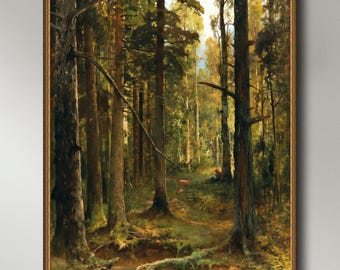 Julius Klever, Forest Landscape with Figure, 1876,  INSTANT DOWNLOAD ultra-hi-res XL 300dpi print-ready digital files in 5 ratios