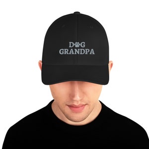 Dog grandpa hat, embroidered dad hat with stretch band, dog grandpa gifts, dog grandpa Structured Dad Hat.