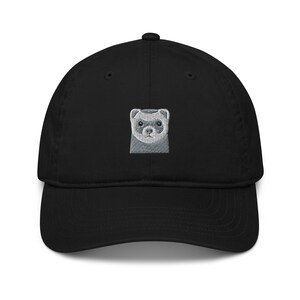 Ferret hat, embroidered ferret bust hat, unisex organic dad hat, ferret gifts for ferret lovers.